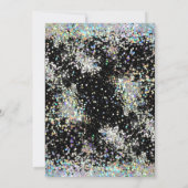 Holographic Sparkly Glitter 40th Birthday Black Kaart (Achterkant)