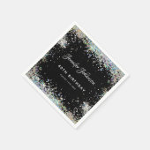 Holographic Sparkly Glitter 40th Birthday Black Servet (Hoek)