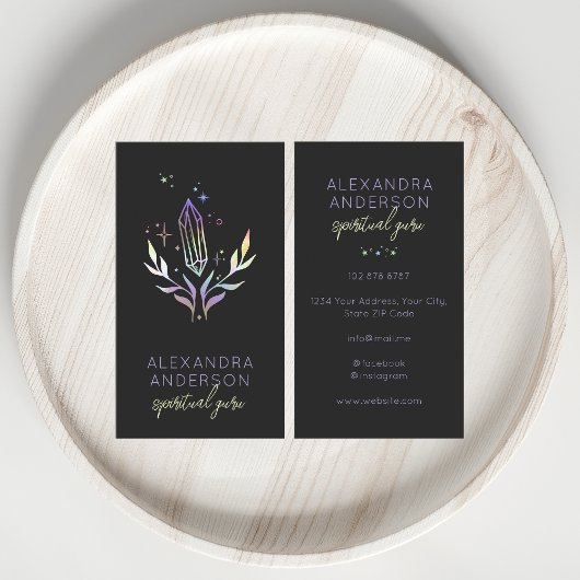 Holographic Spiritual Crystals Mystic Black Visitekaartje