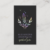 Holographic Spiritual Crystals Mystic Black Visitekaartje (Voorkant)