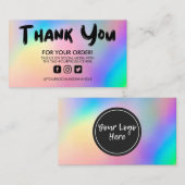 Holographic Trendy Salon Bedankt Visitekaartje (Voorkant / Achterkant)