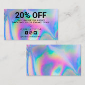 Holographic Trendy Salon Bedankt Visitekaartje (Voorkant / Achterkant)