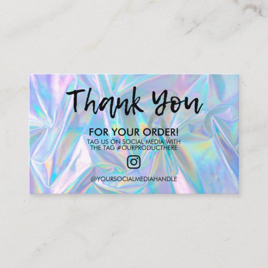 Holographic Trendy Salon Bedankt Visitekaartje (Voorkant)