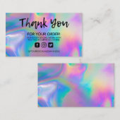 Holographic Trendy Salon Bedankt Visitekaartje (Voorkant / Achterkant)