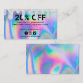 Holographic Trendy Salon Drip Bedankt  Visitekaartje (Voorkant / Achterkant)