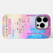 Holographic Unicorn Flowers Glitter Hoesje-Mate iP Case-Mate iPhone Case (Achterkant (horizontaal))