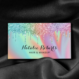 Holographic Unicorn Glitter Drift Beauty Salon Visitekaartje