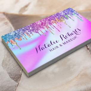 Holographic Unicorn Glitter Drift Beauty Salon Visitekaartje