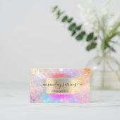 Holographic Unicorn Gold Confetti Boutique Shop Visitekaartje (Staand voorkant)