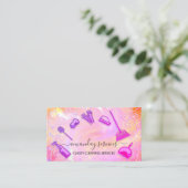 Holographic Unicorn QR Home Maid Cleaning Visitekaartje (Staand voorkant)