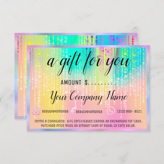 Holographic Unicorn Rain (Voorkant / Achterkant)