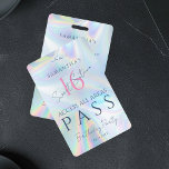 Holographic VIP Access 16th Birthday Invitation Badge<br><div class="desc">Zoete zestien Holographic VIP van de Uitnodiging identiteitskaart van de Toegang van de Toegang die u kunt gemakkelijk aanpassen. Ideaal voor alle gebeurtenissen en bedrijfsgebeurtenissen. Gebruik deze sjabloon volledig opnieuw voor andere speciale gelegenheden in uw leven door op de knop "Bewerken met ontwerpgereedschap" te klikken die onder de knop "Persoonlijk...</div>