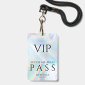 Holographic VIP All Access Pass Event Badge (Voorkant met koord)