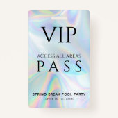 Holographic VIP All Access Pass Spring Break Party Badge (Achterkant)