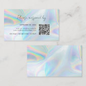 Holographic Wedding RSVP QR Code Enclosure Kaart Visitekaartje (Voorkant / Achterkant)