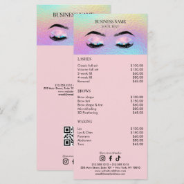 Holographic Wimpers Salon Prijslijst Menu