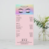 Holographic Wimpers Salon Prijslijst Menu (Staand voorkant)