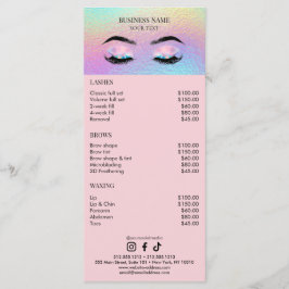 Holographic Wimpers Salon Prijslijst Menu