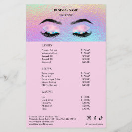 Holographic Wimpers Salon Prijslijst Menu