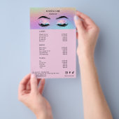 Holographic Wimpers Salon Prijslijst Menu (Hand)