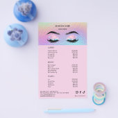 Holographic Wimpers Salon Prijslijst Menu (Enkel)