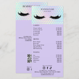 Holographic Wimpers Salon Prijslijst Menu