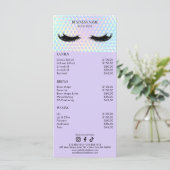 Holographic Wimpers Salon Prijslijst Menu (Staand voorkant)