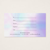 Holographic Woodland Garland Gift Certificate Visitekaartje (Achterkant)