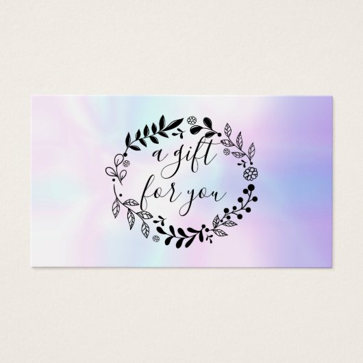 Holographic Woodland Garland Gift Certificate Visitekaartje (Voorkant)