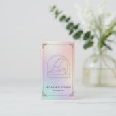 Holographic Yoga Instructor Card with QR Code Visitekaartje (Staand voorkant)