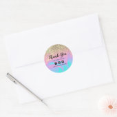 Holography Unicorn Glitter Marble Ronde Sticker (Envelop)