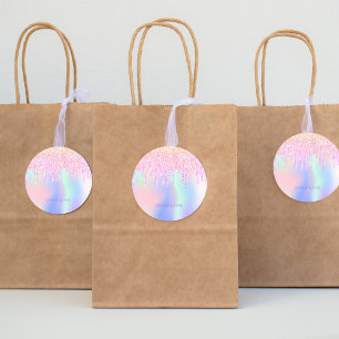 Holograpische eenhoornglitter drip glazuur make-up ronde sticker