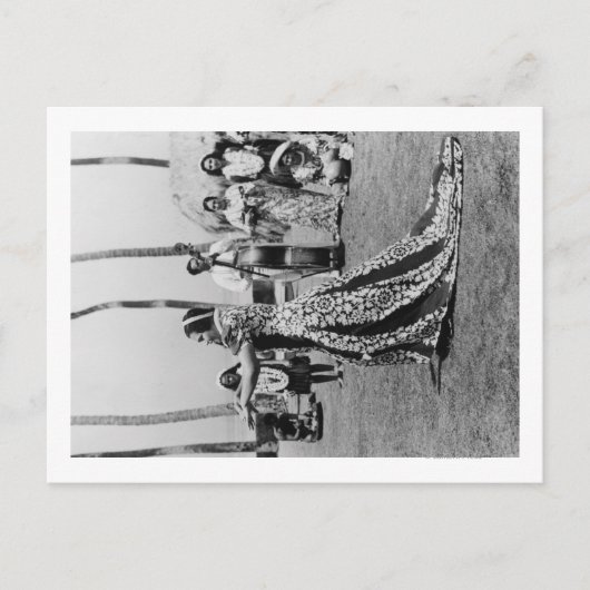 Holoku Hula Dancer met band PhotographyHawaii Briefkaart (Voorkant)
