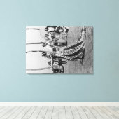 Holoku Hula Dancer met band PhotographyHawaii Canvas Afdruk (Insitu (Houten vloer))