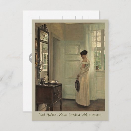Holsøe Salon interieur met vrouw CC0571 Briefkaart (Voorkant / Achterkant)