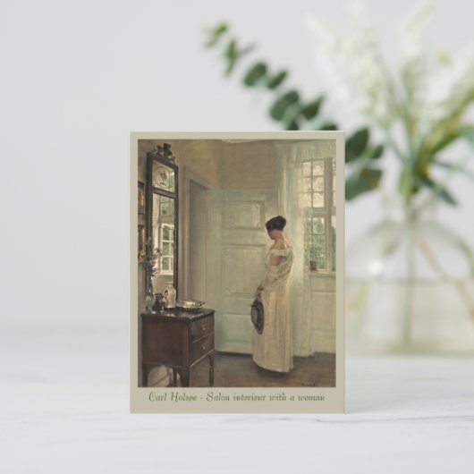 Holsøe Salon interieur met vrouw CC0571 Briefkaart (Staand voorkant)