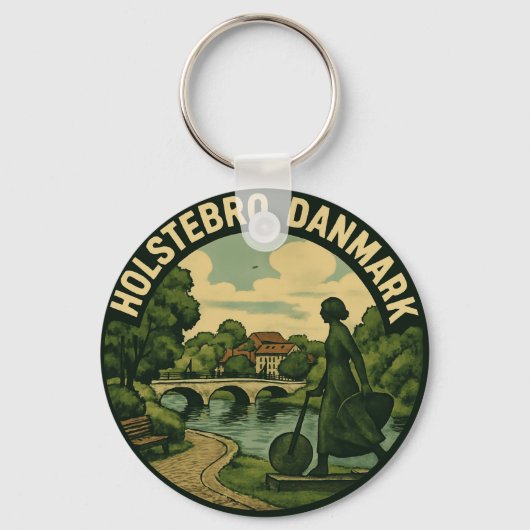 Holstebro Denemarken Giacometti Sleutelhanger (Voorkant)
