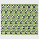 Holstein Bull in Groene Weiland Cadeaupapier (Vlak)