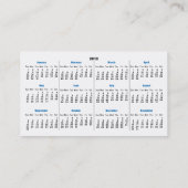 Holstein Cow: Bedrijf, Boerderij: Kalender op Teru Visitekaartje (Achterkant)