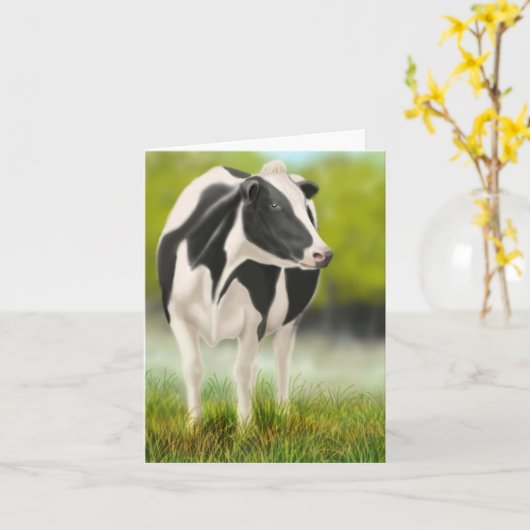 Holstein Cow Card Kaart (Gele Bloem)