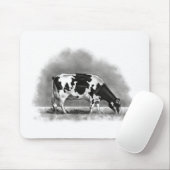 Holstein Cow Grazing: Realism Pencil Drawing Muismat (Met muis)