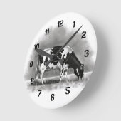 Holstein Cow Grazing: Realism Pencil Drawing Ronde Klok (Hoek)