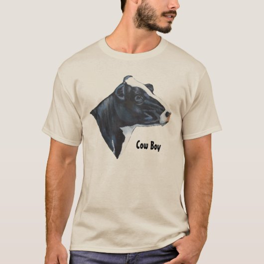 Holstein Cow Head: Schilderen: Kabeljauw, boer T-shirt (Voorkant)