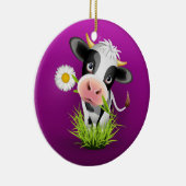 Holstein cow in grass over purple keramisch ornament (Rechts)