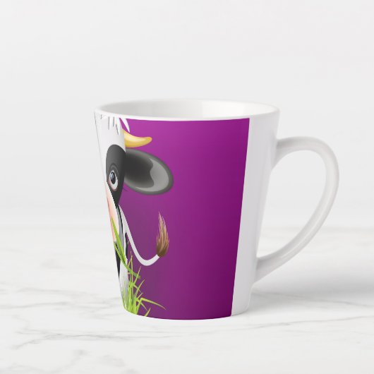 Holstein cow in grass over purple latte mok (Rechts)