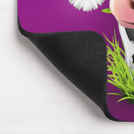 Holstein cow in grass over purple muismat (Hoek)