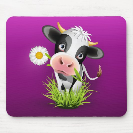 Holstein cow in grass over purple muismat (Voorkant)
