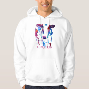 Holstein Cow in Paars en Blues Hoodie