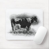 Holstein Cow: Oorspronkelijke potloodtekening: Mel Muismat (Met muis)