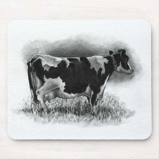 Holstein Cow: Oorspronkelijke potloodtekening: Mel Muismat (Voorkant)